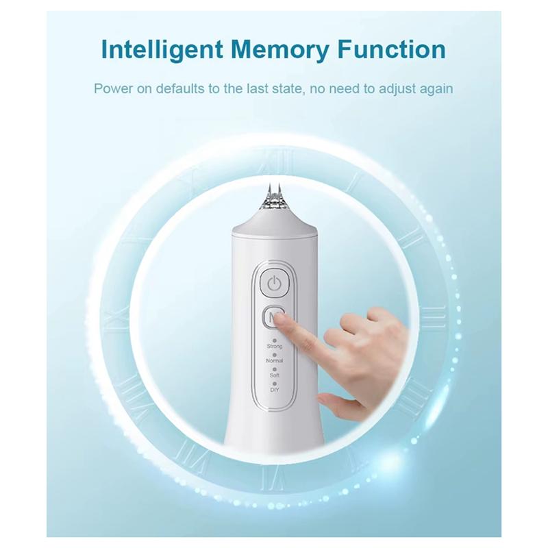 

B98A-L6 Water Flosser Teeth Pick- 4 Modes Cordless Oral Irrigator 300ML Rechargeable IPX7 Waterproof Powerful Batter білий