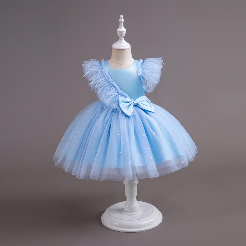 Girls' Tulle Princess Party Dress for Piano Performance