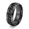 European and American Jewelry Viking Text Rotatable Chain Ring Men and Women Casual Style Arc Rings