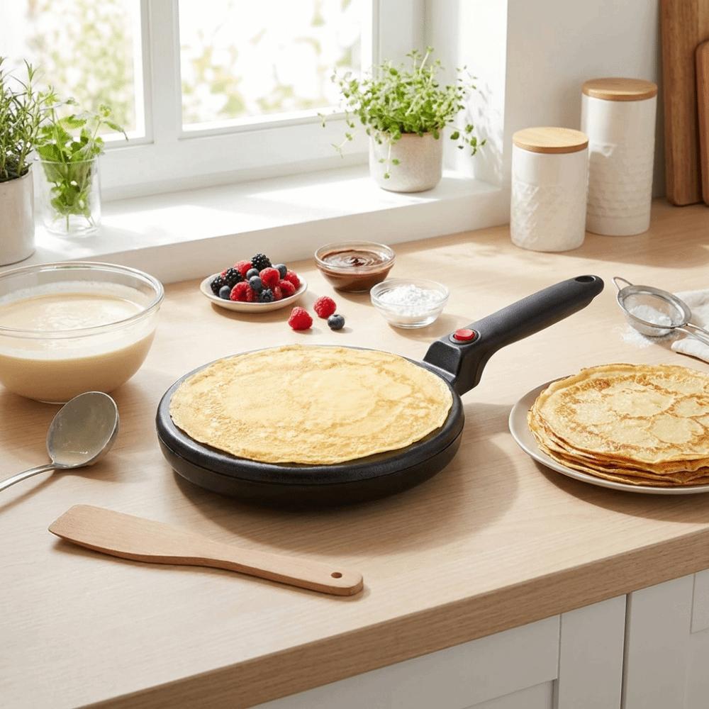 Macchina per Crêpes Elettrica con Superficie Liscia per Ristorazione Commerciale su Piccola Scala US/UK/EU