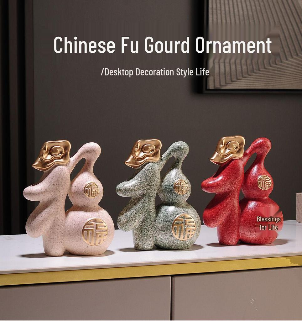 Chinese Ceramic Gourd Ornament - Home Decoration Gift