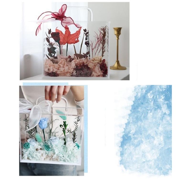 Acrylic Flowers Handbag Gift Bag with Ribbon for Christmas and Thanksgiving