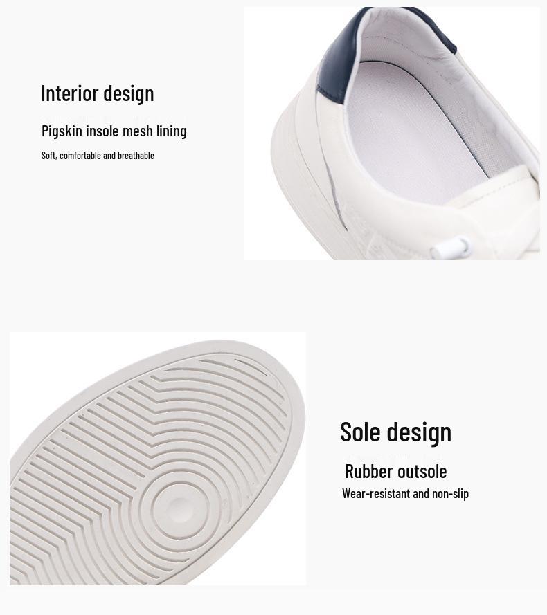 Men's 2025 Autumn Genuine Leather Slip-on Casual Sports Skate Shoes