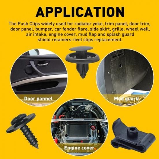 50PCS Engine Under Cover Clips Mudguard Shield Screws for Universal Toyota Lexus