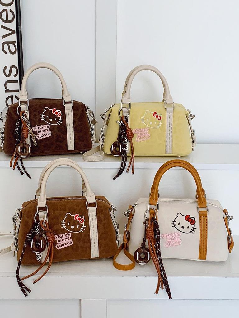 2025 Women's Cross-border Leather Boston Bag: Fashionable Cartoon Handbag & Single Shoulder Crossbody Bag