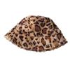 Hat female autumn and winter sweet and cute imitation fur barrel leopard print plush fisherman warm thickened basin hat tide
