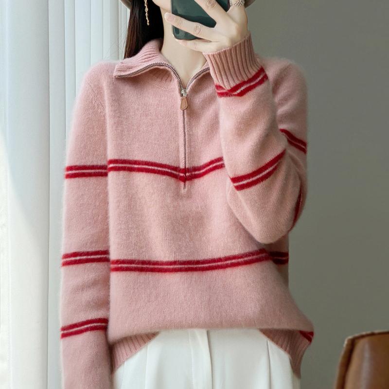 Women Sweater 100% Wool MODERN NEW SAGA Turtleneck Knit Pullover Turn-down Collar Thick Winter Jumpers Female Knit Tops
