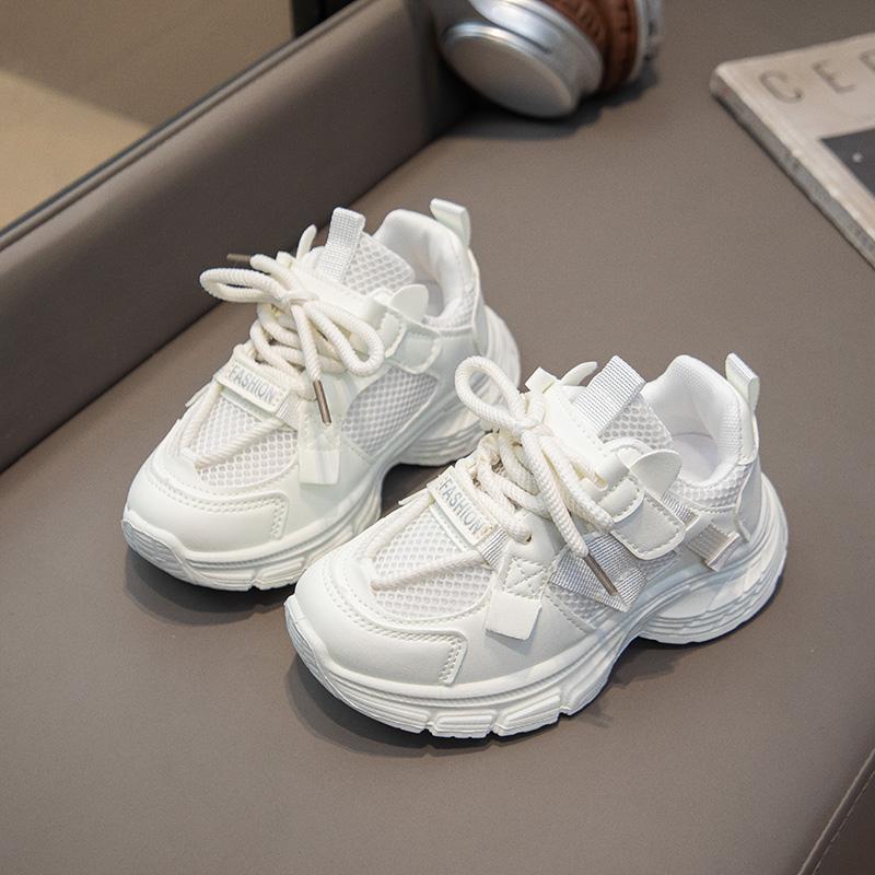 

Детская мода Четыре сезона Дышащая Повседневная обувь Детские Беговые сандалии Студенческие Девочки Трендовые Удобные Кроссовки для спортзала 26 белый