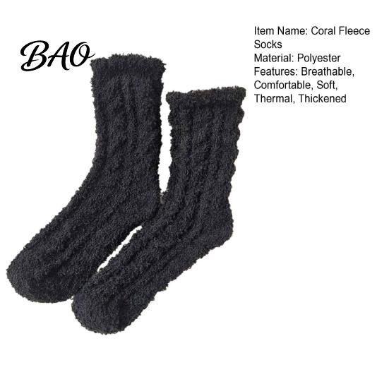 Cozy Pajama Socks Thickened Plush for Women, Thermal Sleep Socks, Coral Fleece Warm Cold Weather Soft House Floor Winter Autumn Gift Her