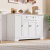 Patchwork Color Large Sideboard with 4 Doors And 1 Drawer, Modern Buffet Cabinet for Dining Room And Living Room