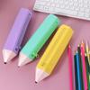 Convenient Carry Pencil Shape Bag Easy To Clean Soft Pencil Case Silicone Pencil Case  School Use