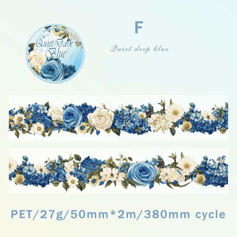 50mm*2m PET Flowers Tapes Sunflower Rose DIY Scrapbooking Art Collage Photo Album Waterproof Tapes Creative Stationery