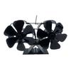 LT446 Dual-Head Fireplace Fan: Heat-Powered, 6-Blade, Frequency Conversion, Self-Starting Triangle I-Beam Design.