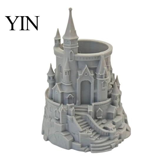 Unique Pen Stand Castle Shape Holder, 3D Printed Desk Organizer for Pens, Pencils, Carved Holder Makeup Brushes, Decorative Pencil Storage Cup