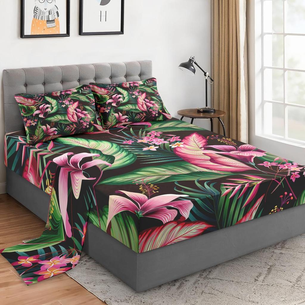 Wild Forest Animal Pattern Sheet Four-Piece Bedding Set Bedroom Dormitory Bedding Decoration