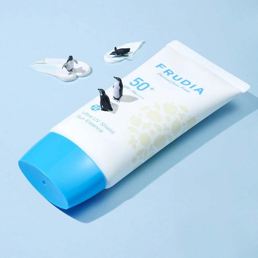 FRUDIA Cremă de Zi cu Protecție Solară Esență SPF 50g | Cremă de Față Hidratantă Organică Vegană Hidratant de Față Pentru Piele Uscată