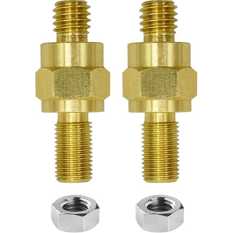 3/8 -16 Brass Long Stud Side Post Battery Terminal Bolt, Ampper Standard Battery Side Post Extender Stud Compatible with GM Post, Pack of 2 1 Pair