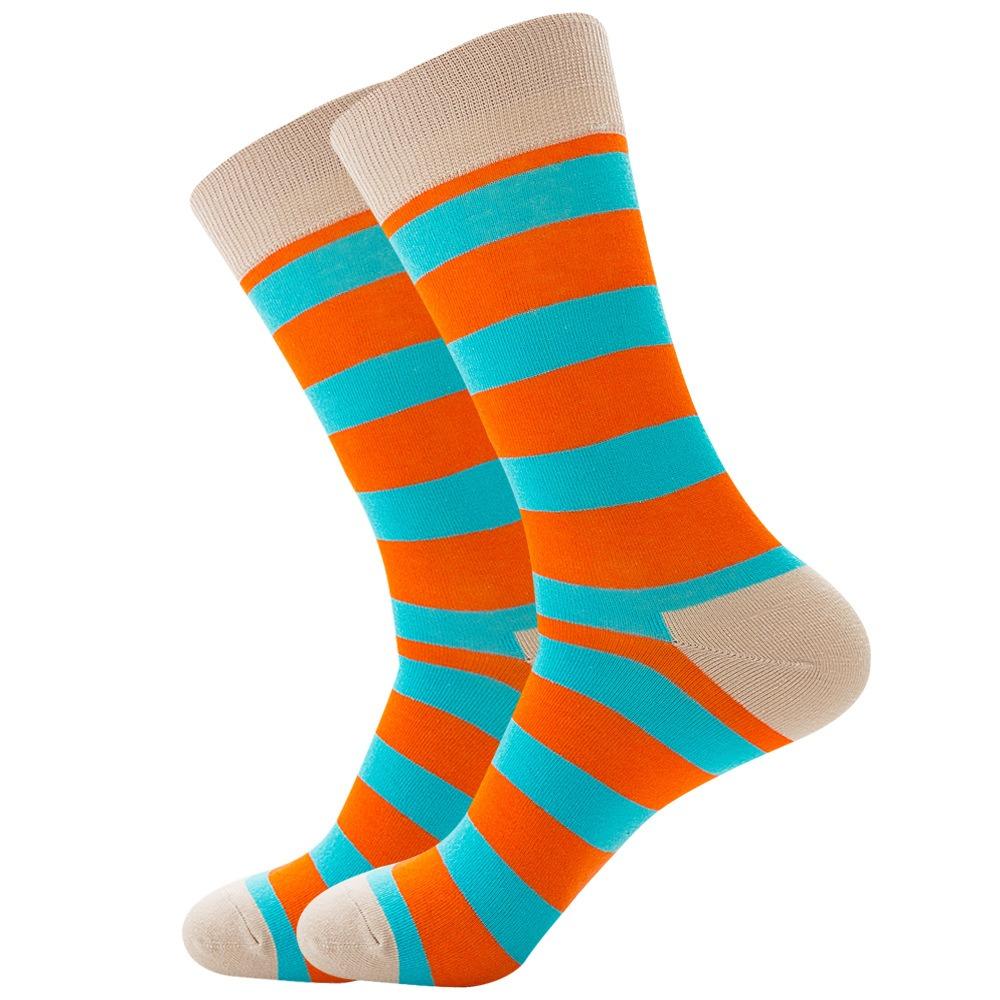 Striped multicolor street skateboarding funny socks for men and women