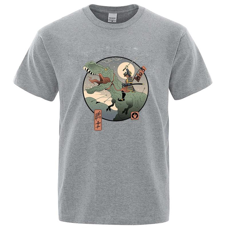 Summer Mens Tshirt High Quality 100 Cotton Anime Dinosaur Printing Casual Cool Loose Oneck Men Tshirt Male Tops for Men