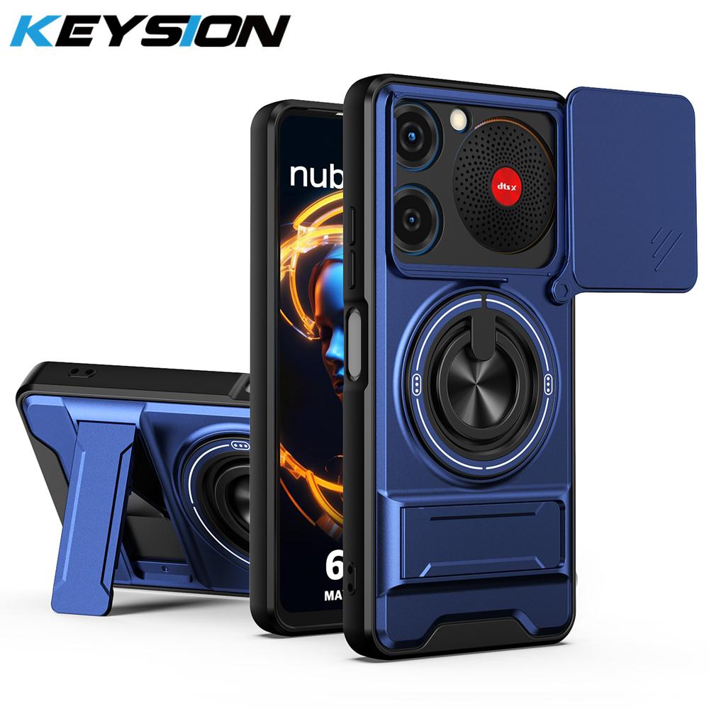 KEYSION Magnetic Phone Case for ZTE nubia Music Slide Camera Protection Upright Kickstand Shockproof Back Cover for Nubia Music