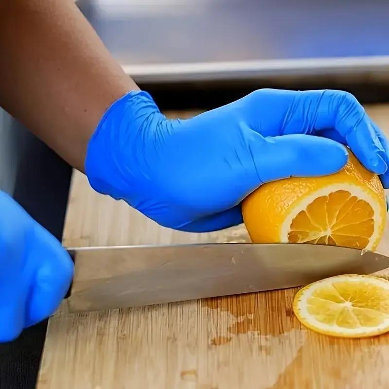 20/50/100PCS Blue Nitrile Disposable Gloves Household Cleaning Gloves Non-Sterile Working Kitchen Gloves Powder & Latex Free