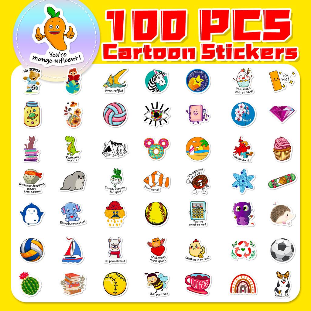 100 Kleine Größe 4cm Homophon Mix and Match Aufkleber Wortspiel Belohnungsaufkleber Kinder Spaß Motivation