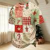 Men's Quick-Dry Round Neck Short Sleeve T-Shirt with Christmas Print for Holiday Party