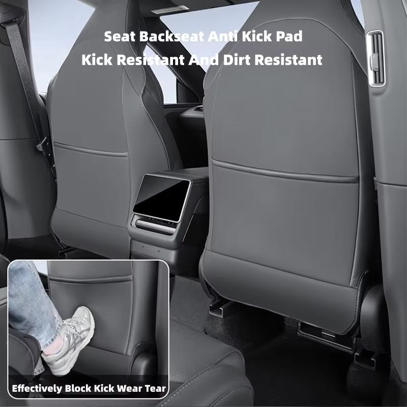 Car Seat Backrest Anti Kick Pad For Tesla Model 3/Y/YL Six Seats 2026 Leather Full Surround Seat Back Anti Scratch Protector Mat