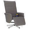 Vidaxl Reclining Massage Chair with Footrest, Grey, Faux Leather