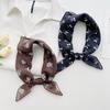 French High-end Small Square Scarf Women's Spring and Summer Neck Silk Scarf Beach Seaside Photo Sunscreen Silk Scarf Headband Headscarf