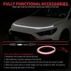 71 Inch Car LED Hood Light Strip Universal 12V Flexible Waterproof Daytime Running Lights Car Dynamic Scan Start-Up Under Hood Light Strip Compatible