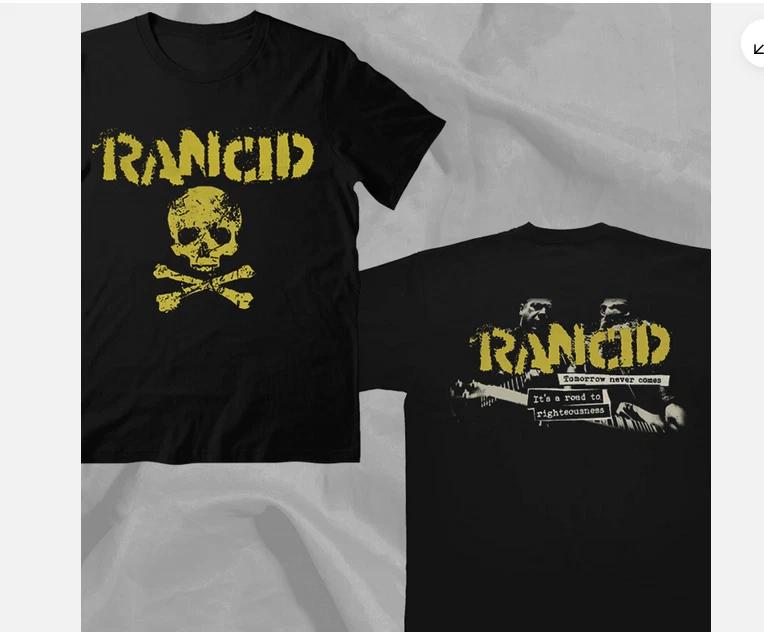 Rancid 90-х Панк-рок группа Ретро Черная Двусторонняя Футболка 4XL