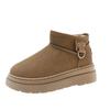 Retro thick-soled short snow boots for women, new comfortable velvet thermal cotton shoes for women