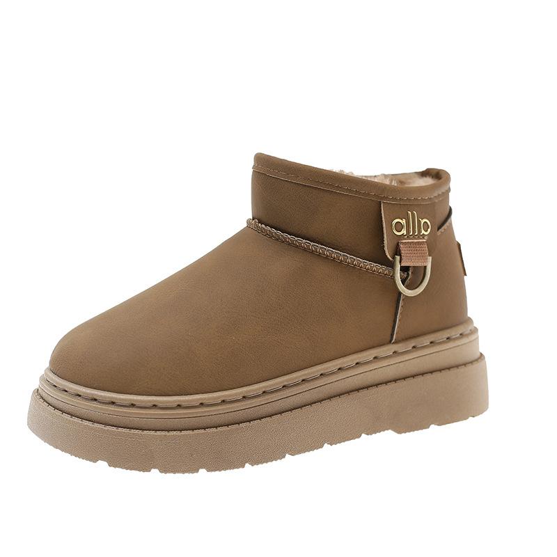 Retro thick-soled short snow boots for women, new comfortable velvet thermal cotton shoes for women