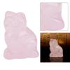 Rose Quartz Carved Kitten Shaped Decor Pink Crystal Healing Stone Gemstone Decoration