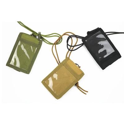 Portatarjetas de identificación táctico con parche de velcro, portainsignias para guía turístico, bolsa de viaje para exteriores, monedero para bolígrafos y cordón de nailon