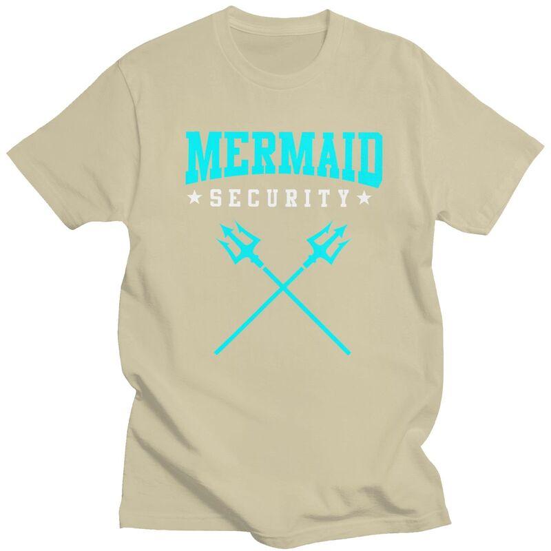 Mermaid Security Funny Swimming Quote T Shirt Unisex Short Sleeves Casual Tee Shirt Summer Style Loose Fit 100 Cotton Camisetas
