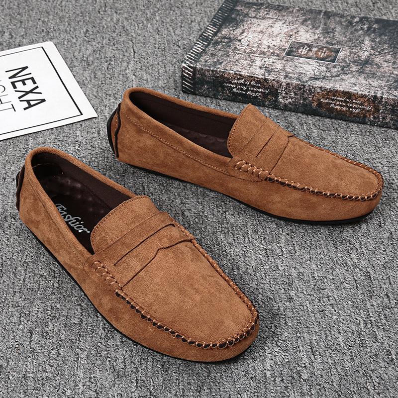 Fashion Winter Men Loafers Soft Suede Plush Warm Mens Casual Shoes Moccasins Slip On Flats Man Business Shoes Fashion Male Driving Shoes