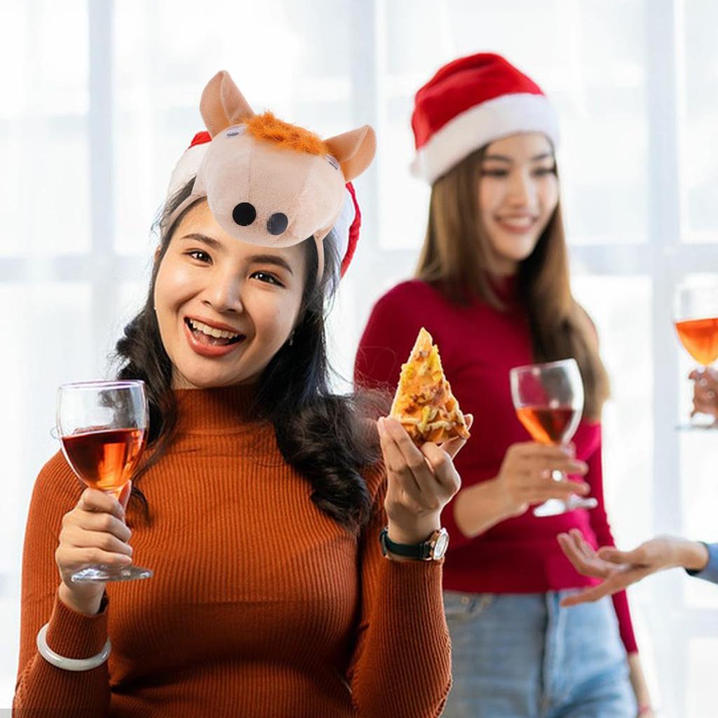 NUOLUX Horse Headband, Animal Cosplay Prop, Year of the Horse Cosplay Headpiece, New Year's Costume Accessory, Cotton Blend, for Adults and Kids,