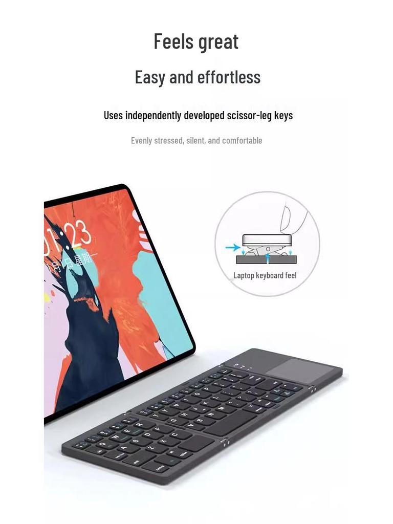 Portable Foldable Bluetooth Keyboard & Mouse Combo with Touchpad for Mobile Devices