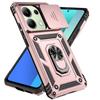 For Xiaomi Poco M6 Pro 4G Case Armor Slide Camera Lens Cover For Poko Little Poco M6Pro M 6 POCOM6 4G Pro Ring Stand Cases