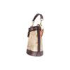 New COACH Bucket Classic Jacquard Leather Bucket Bag, Handbag, Shoulder Bag Trumpets Women's Beige & Dark Brown CK524-IMOT4