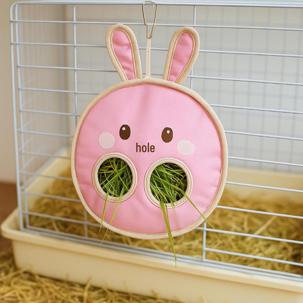 Hanging Hay Feeder Bag for Small Pets: Rabbit, Guinea Pig, Hamster
