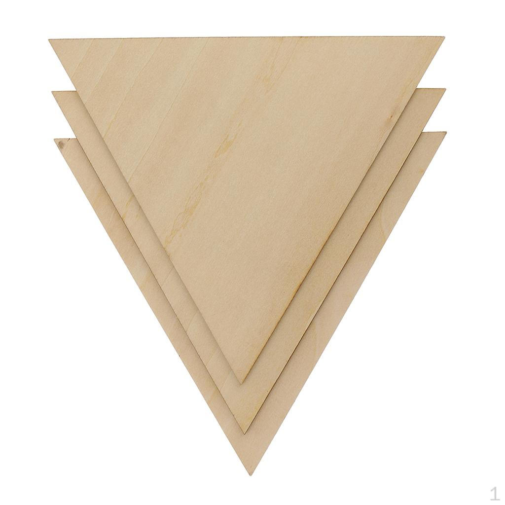 Unfinished Triangle Wooden Slices Cutout 1/9 Inch Thickness