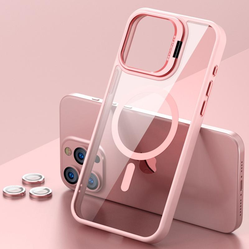 Moderne magnetische Standhülle für iPhone 16 15 14 Plus 13 12 11 Pro Max Hülle für Magsafe Kabelloses Laden Mit Objektivschutz Abdeckung