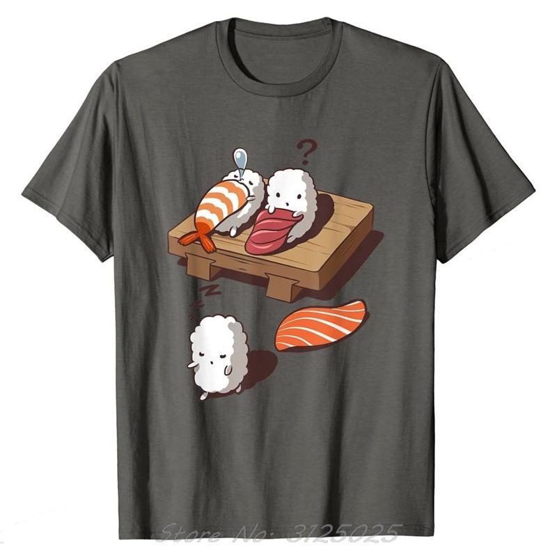 Funny Japanese Nigiri Sushi Sleepwalking T-Shirt Cotton Women T Shirt Oversized Tees Tops Unisex Tshirt Men's Clothing