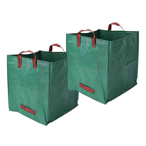 

[FALOFALO] Garden Bags, Set of 2, Large Capacity 270L, 65cm x 65cm x 65cm, Easy to Carry with Handles, Perfect for Leaf Dropping, Vegetable Harvesting