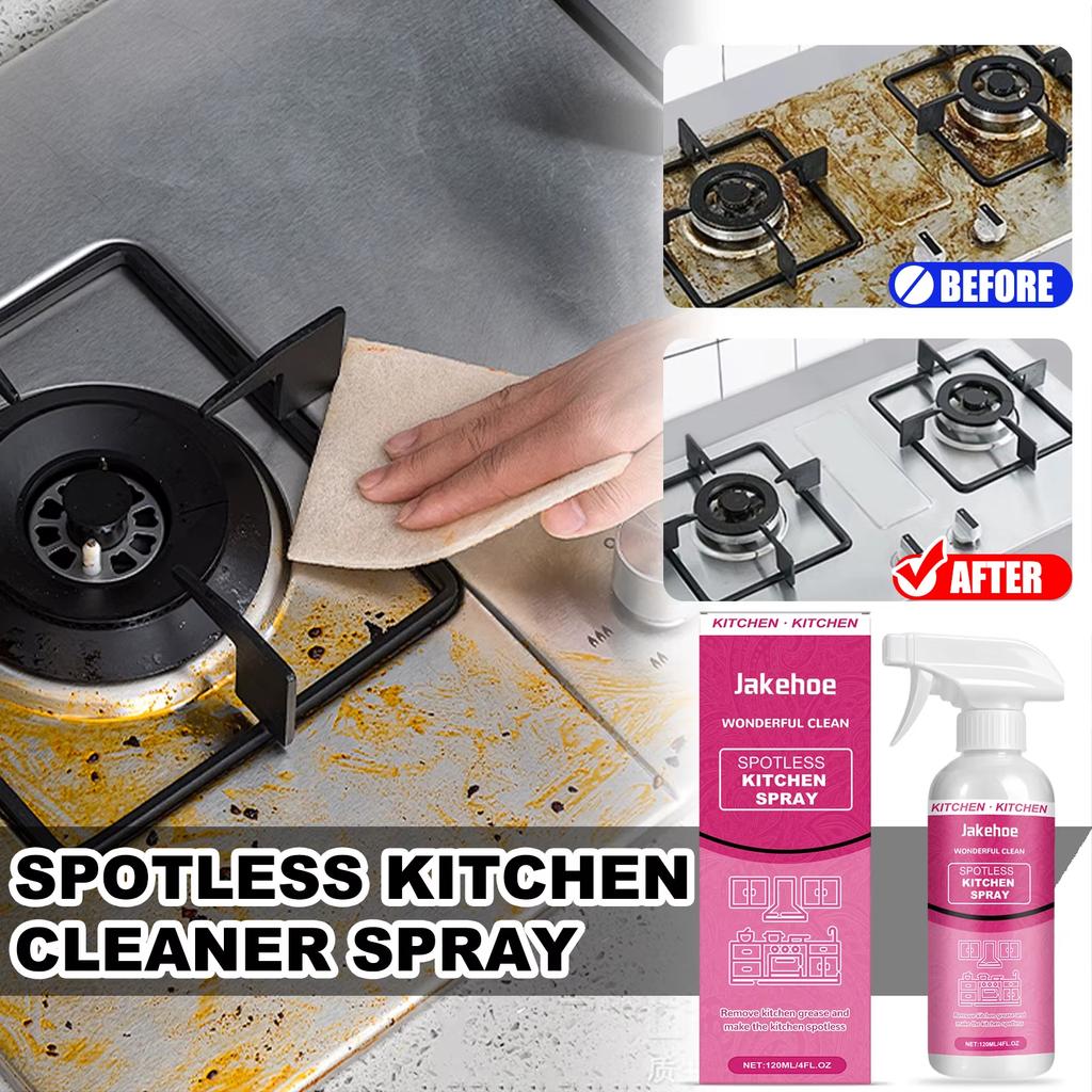 Kitchen Cleaner Spray 120ml Spotless Powerful Grease Oil Stain Remover High-efficiency Deep-cleaning Household Cleaning Supplies