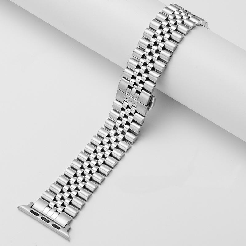 

Ремешок для часов из нержавеющей стали для Apple Watch 6 5 4 3 2 Band Five Beads Luxury Metal Remezzo Bracelet For iWatch 6 5 Band 45 мм 49 мм 49mm
