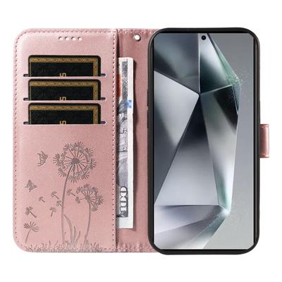 For Samsung Galaxy S25 Ultra Leather Case Wallet Phone Cover Dandelion Imprint